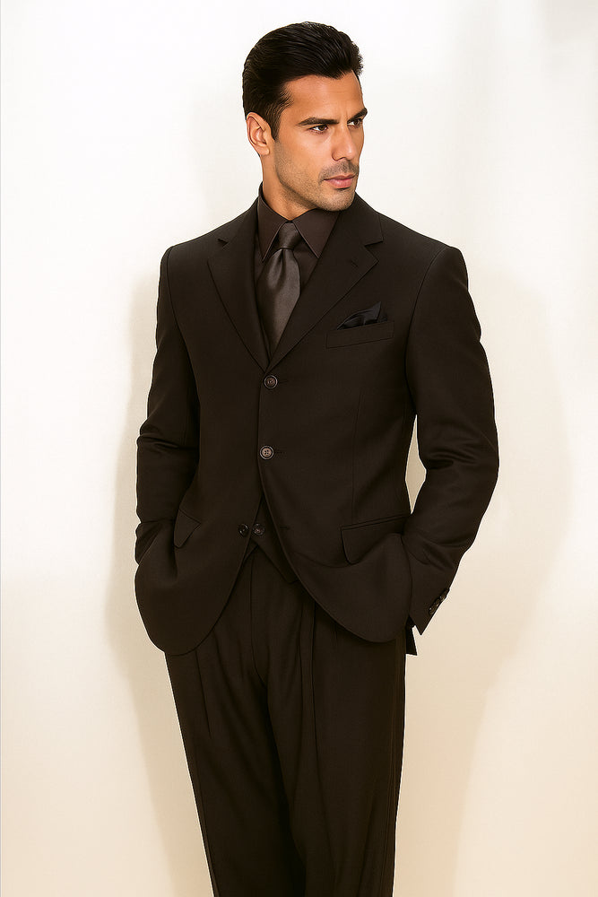 Expensive full canvas quality Collection True Charcoal Superfine Super 150s' Merino Wool Men's SUIT
