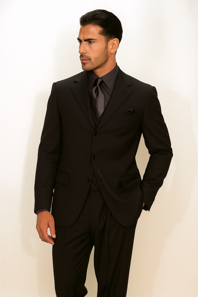 Expensive full canvas quality Collection True Charcoal Superfine Super 150s' Merino Wool Men's SUIT