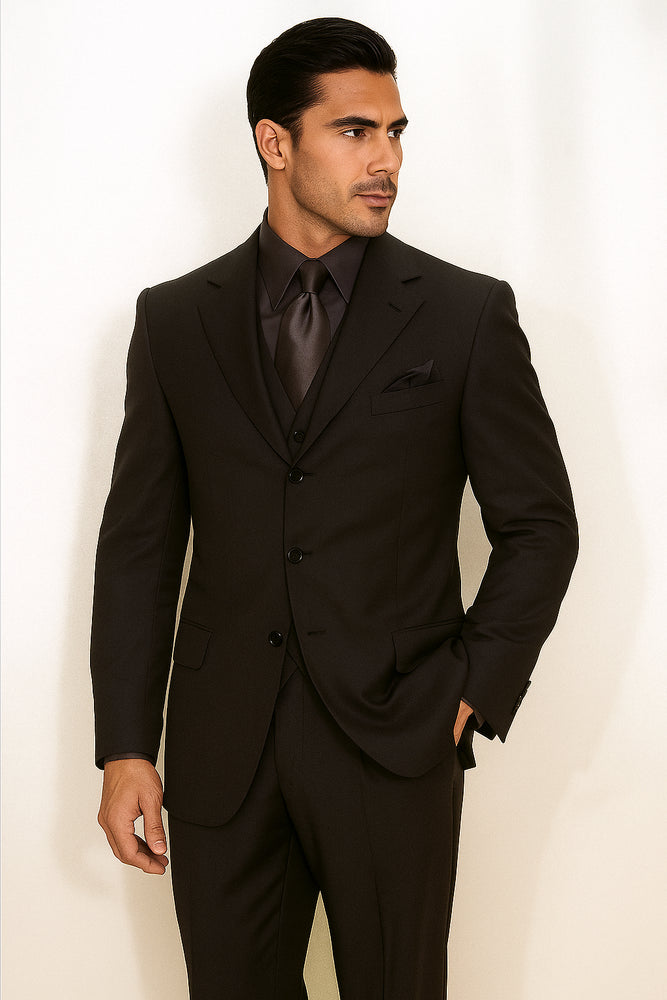 Expensive full canvas quality Collection True Charcoal Superfine Super 150s' Merino Wool Men's SUIT