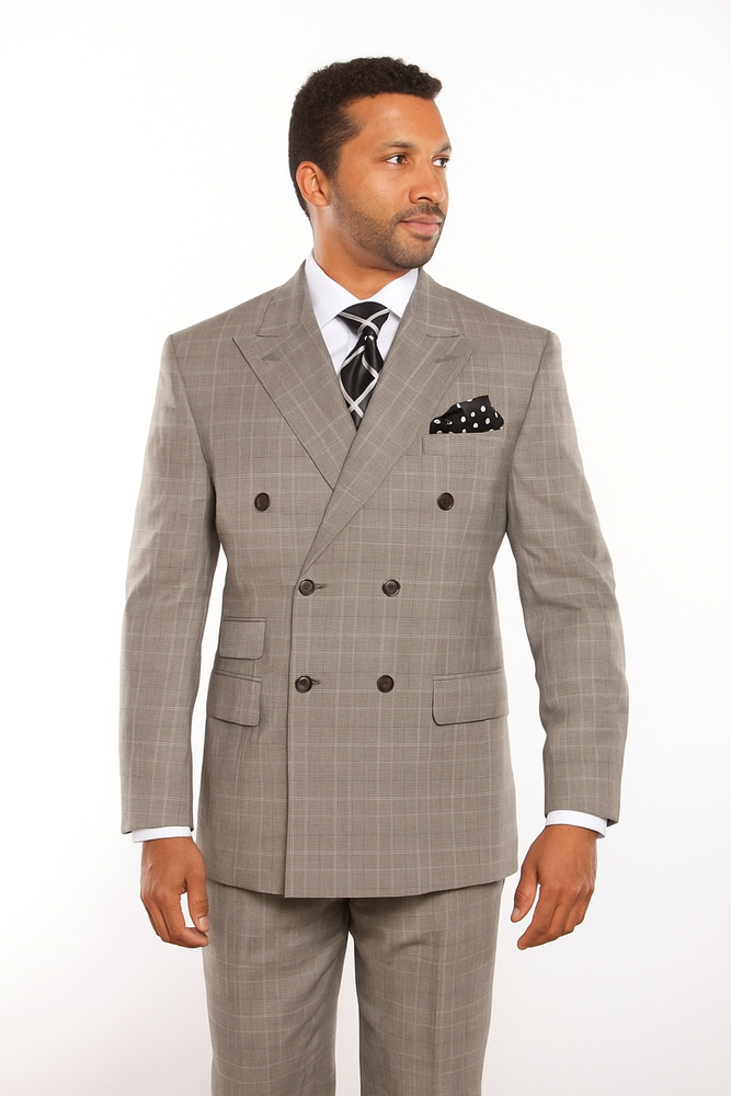 Men s Light Gray Plaid Windowpane Can be Blazer