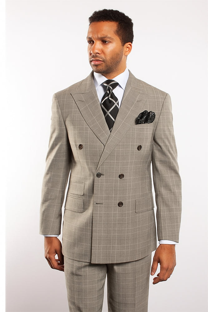 Men s Light Gray Plaid Windowpane Can be Blazer