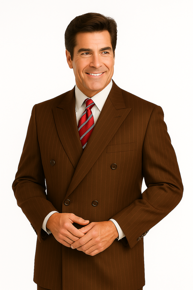 Men's Double Breasted Suits Men's Charcoal Pinstripe 2 Piece Suit