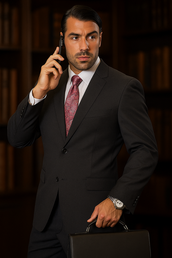 Cut Style Jacket & Pants CLASSIC SLIM FIT 2 PIECE 2 BUTTON DARK NAVY Men's SUIT Pick Stitched 100% Super 150'S Wool