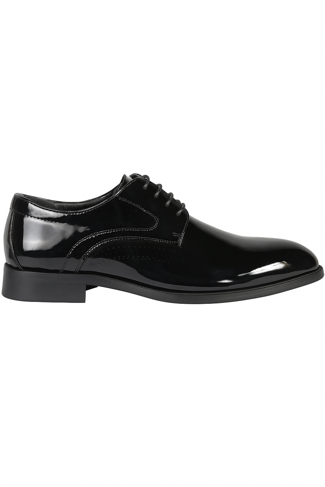 Black Patent Lace Up Tuxedo Shoe