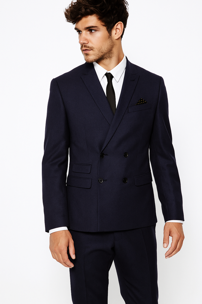 Double Breasted Suits Slim Fit Wool Suit 4 Buttons Style 2020 New Formal Style