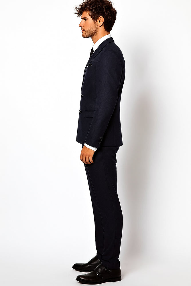 Double Breasted Suits Slim Fit Wool Suit 4 Buttons Style 2020 New Formal Style