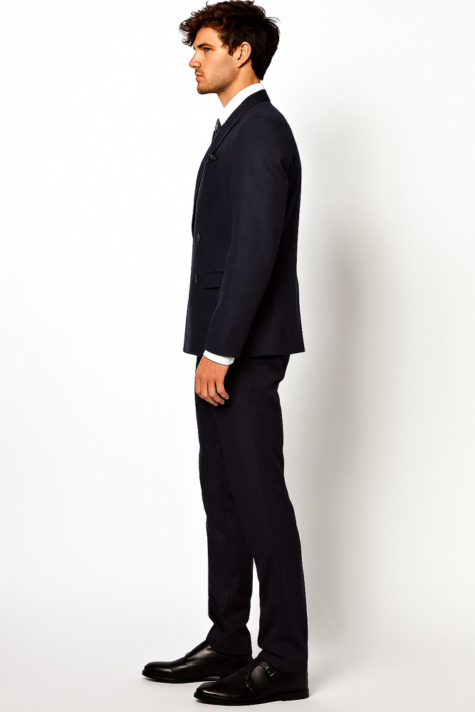 Double Breasted Suits Slim Fit Wool Suit 4 Buttons Style 2020 New Formal Style