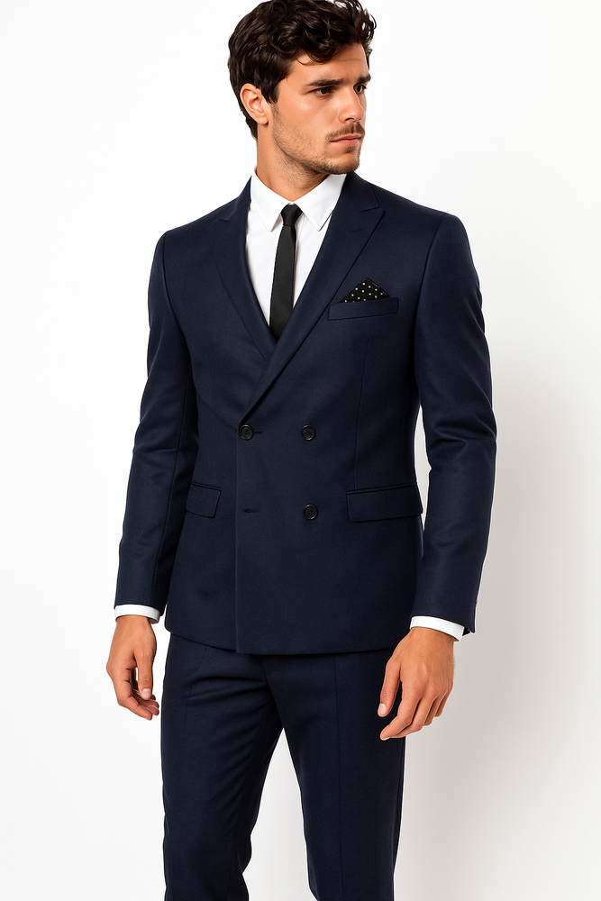 Double Breasted Suits Slim Fit Wool Suit 4 Buttons Style 2020 New Formal Style