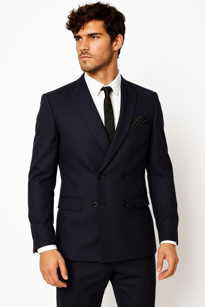Double Breasted Suits Slim Fit Wool Suit 4 Buttons Style 2020 New Formal Style