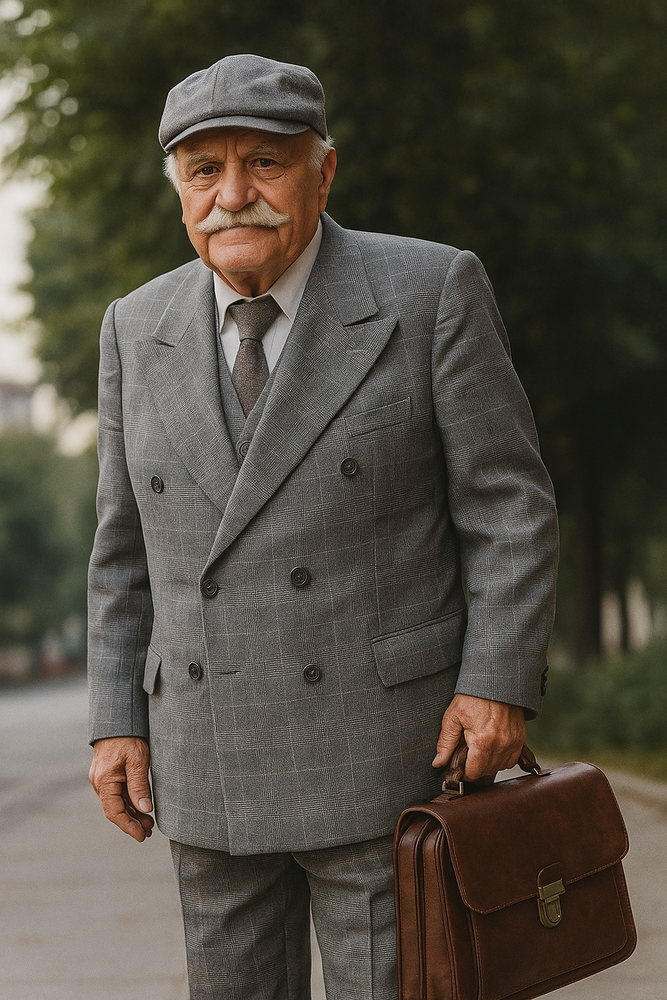 Mens Gray ~ Grey Window Pane Double Breasted Suits Tween houndstooth checkered Glen Plaid Suit - Black And White Checkered Suit