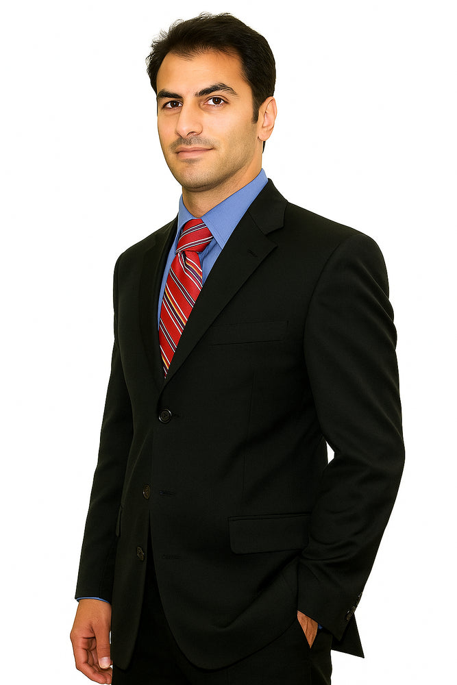 Black Super 150'S Wool Men's Cheap Priced Business Suits Clearance Sale Available In 2 Or 3 Buttons Style Regular Classic Cut Vented
