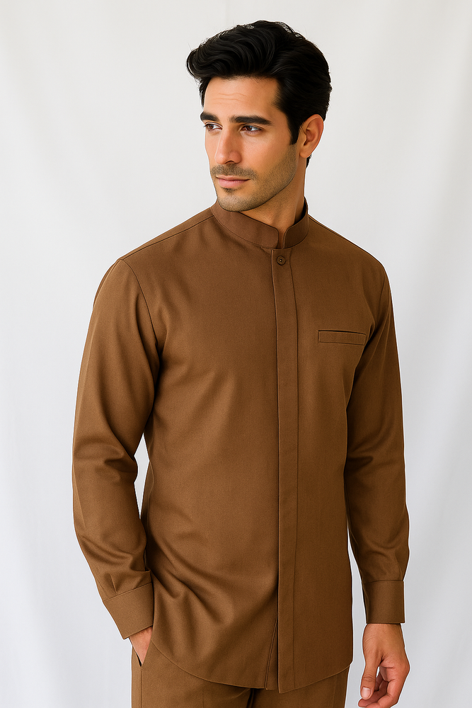 Men's Coconut Browni Preacher Round Two Piece Mens Walking Outfit