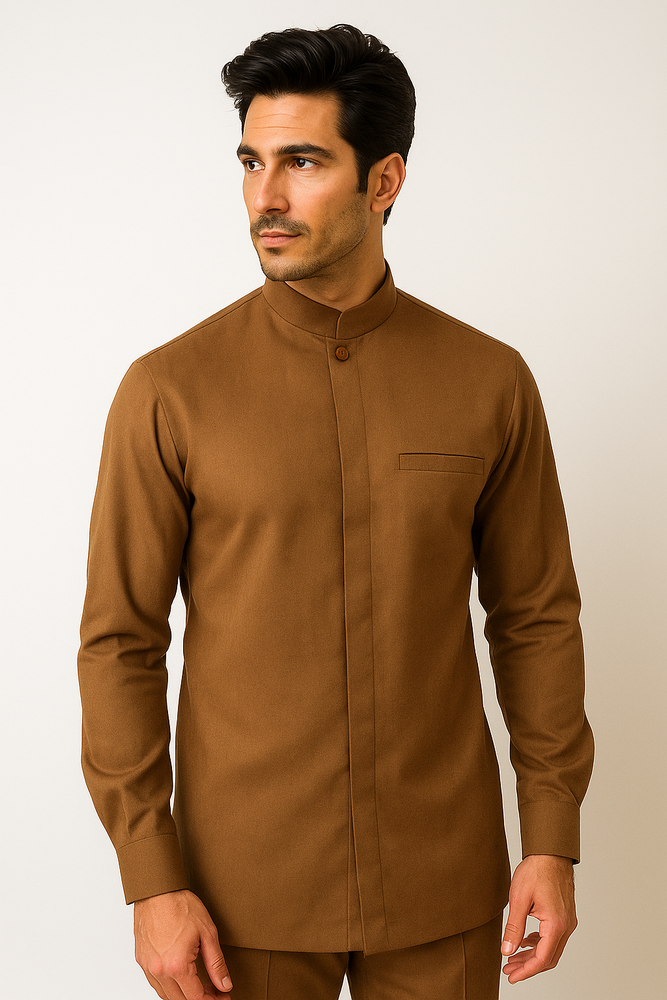 Men's Coconut Browni Preacher Round Two Piece Mens Walking Outfit