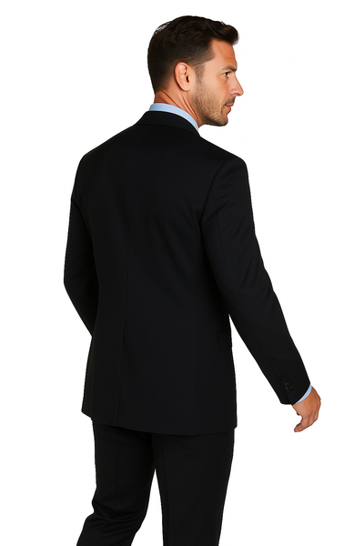 Deal Dark Navy Blue Suit For Men Suit features classic three button 100% sophisticated Wool