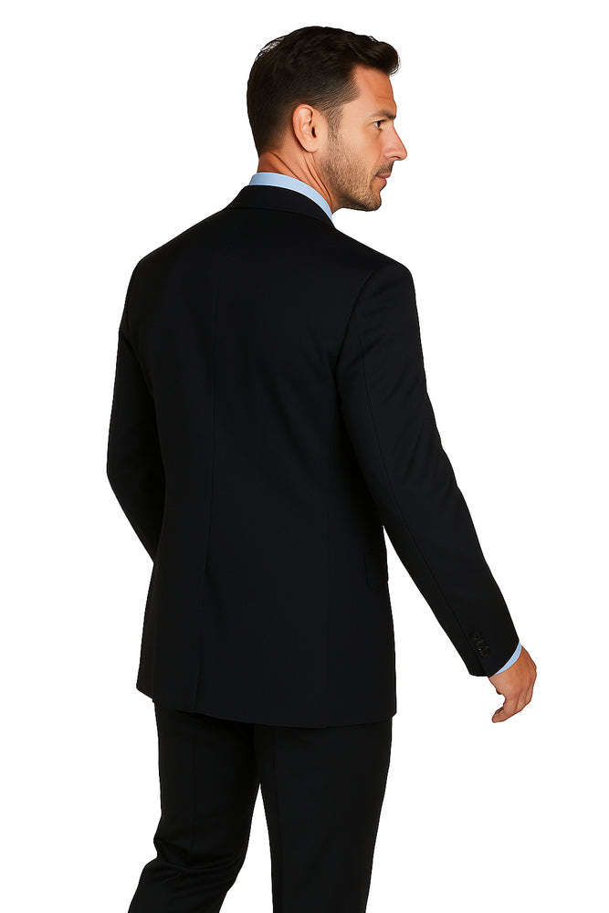 Deal Dark Navy Blue Suit For Men Suit features classic three button 100% sophisticated Wool