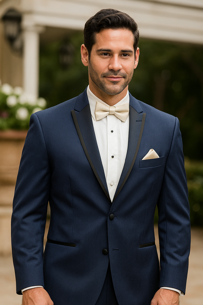 Men's High Fashion Two Buttons Satin Wool Modern Slim Fit Slate Blue Suits