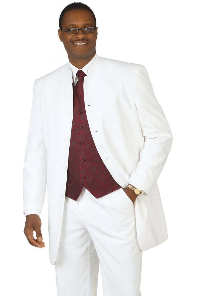 5 button Black mandarin collar Suit buttons are trimmed in fine satin