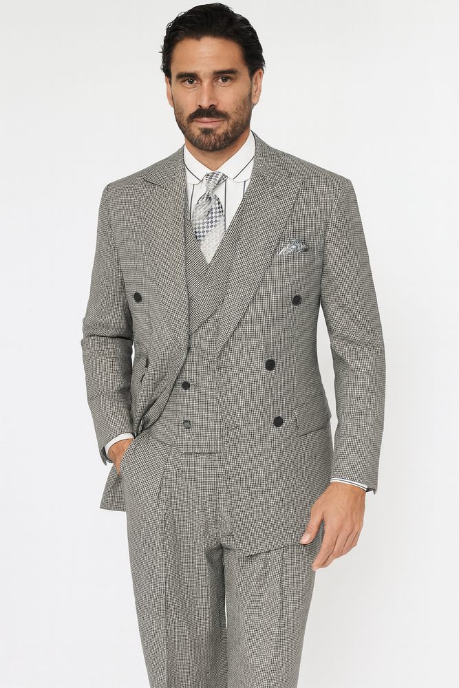 Apollo King Men's 3 Piece 100% Wool Suit Designer Fashion