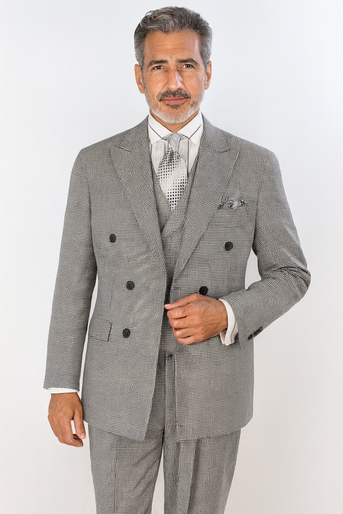 Apollo King Men's 3 Piece 100% Wool Suit Designer Fashion