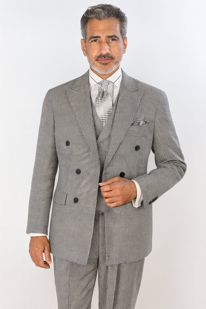 Apollo King Men's 3 Piece 100% Wool Suit Designer Fashion