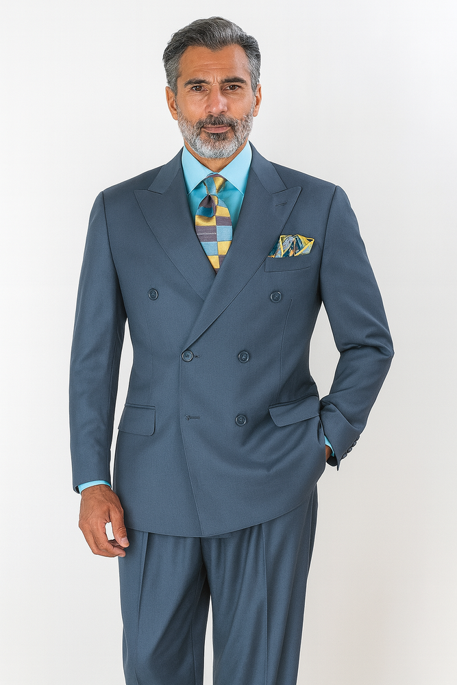 Apollo King Men's 3 Piece 100% Wool Suit Designer Fashion