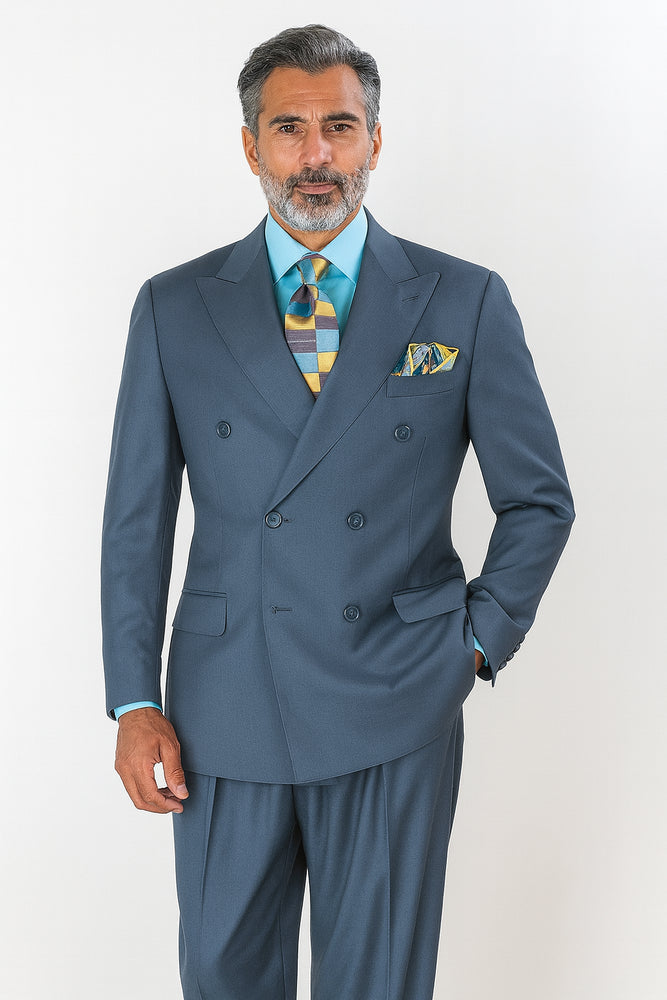 Apollo King Men's 3 Piece 100% Wool Suit Designer Fashion
