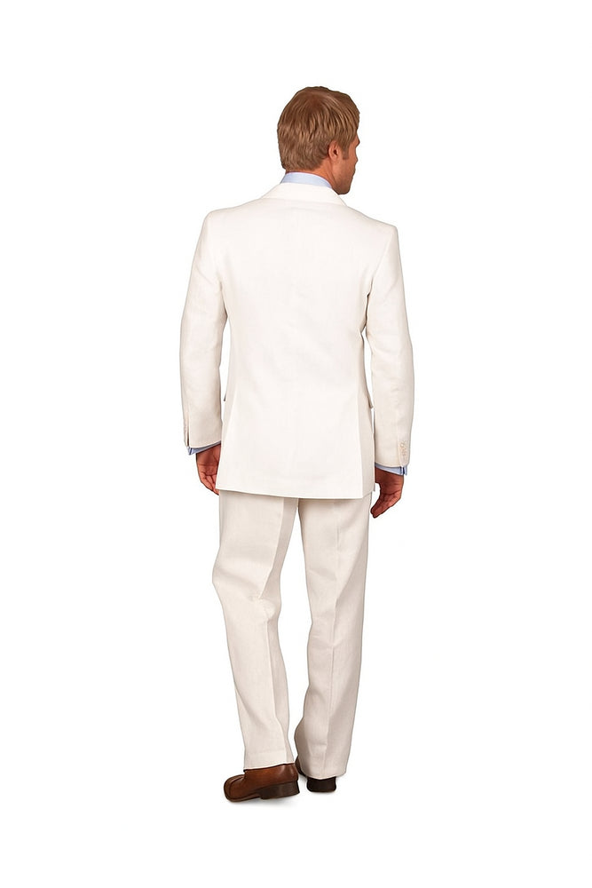 Linen summer Suit - White 2 button Jacket Blazer + Pants Slacks