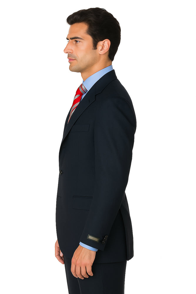 Navy Super 120 Wool Available In 2 Or 3 Buttons Style Regular Classic Cut Premier Quality Italian Fabric Cheap Priced Business Suits Clearance Sale