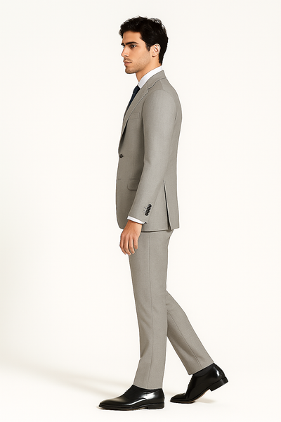 Porto Heather gray, Slim Fit, Pure Wool Suit by Tiglio Luxe - E09063/26