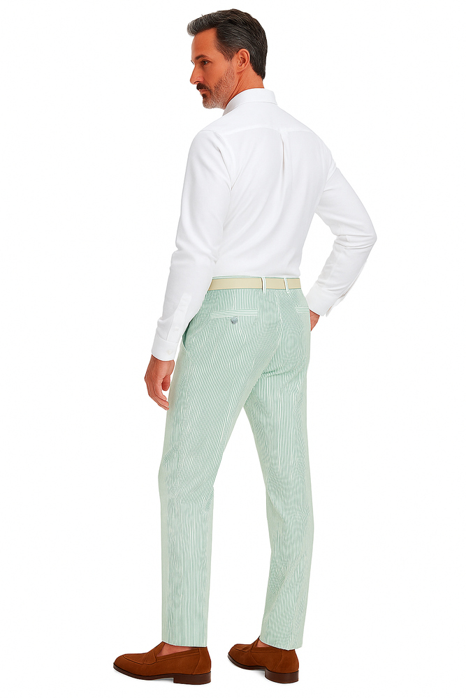 Big And Tall Seersucker Pants For Men - Mint