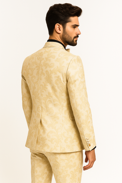 White and Gold Tuxedo With Matching Bowtie