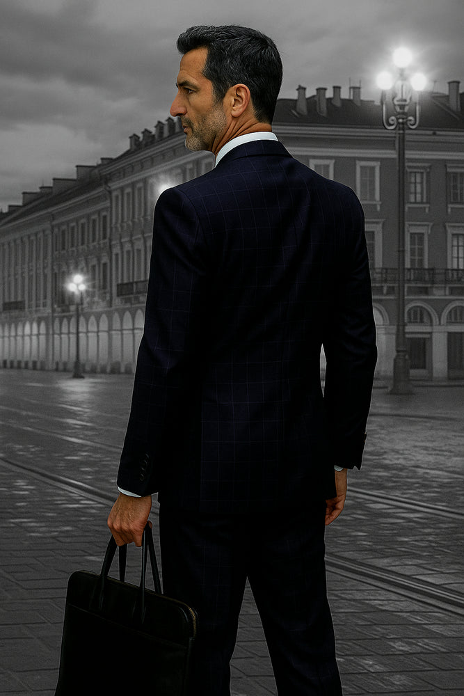 Navy Blue Plaid Suit - Blue Checkered Suit - Dark Blue Plaid Suit
