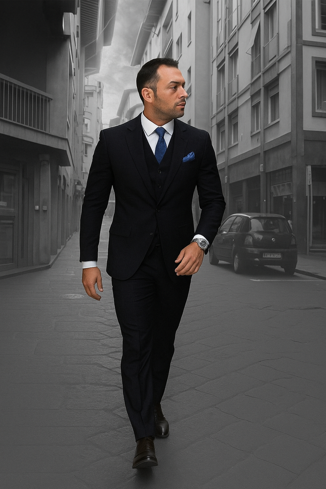 Navy Blue Plaid Suit - Blue Checkered Suit - Dark Blue Plaid Suit