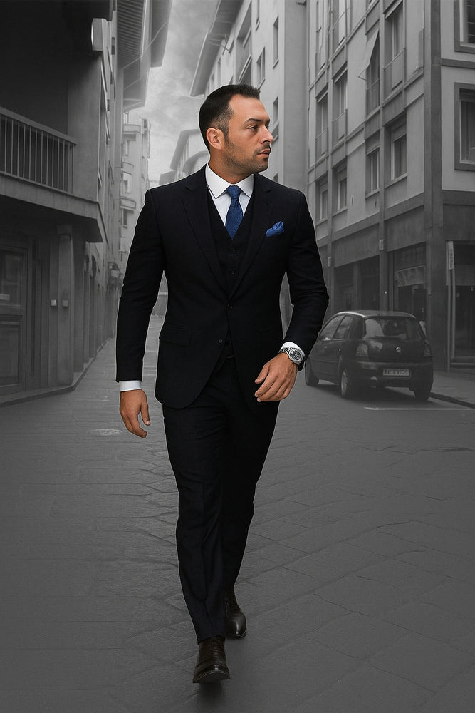Navy Blue Plaid Suit - Blue Checkered Suit - Dark Blue Plaid Suit
