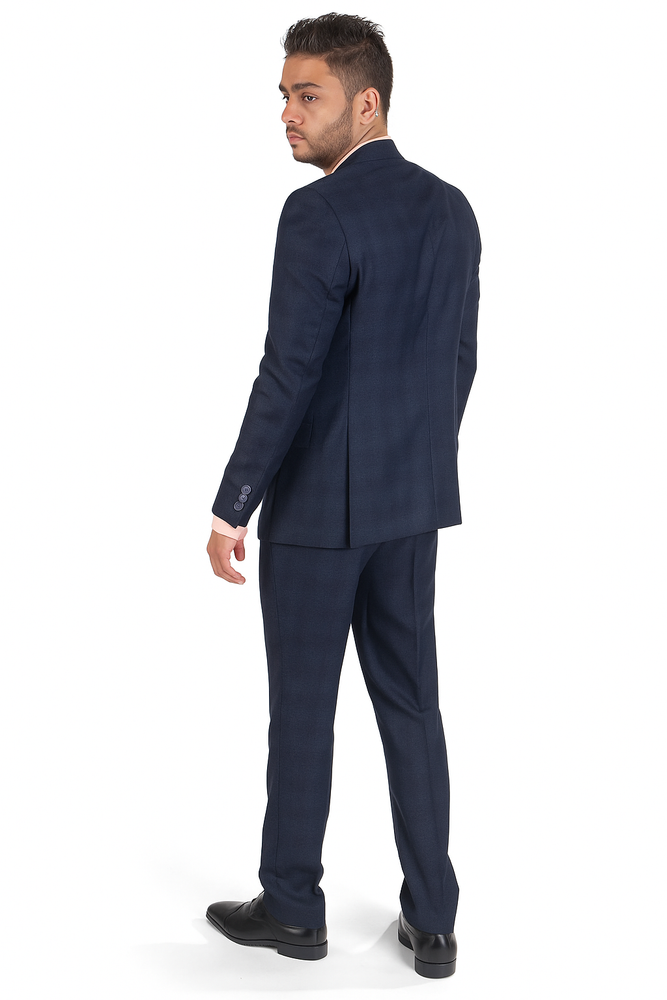 Navy Blue Plaid Suit - Blue Checkered Suit - Dark Blue Plaid Suit