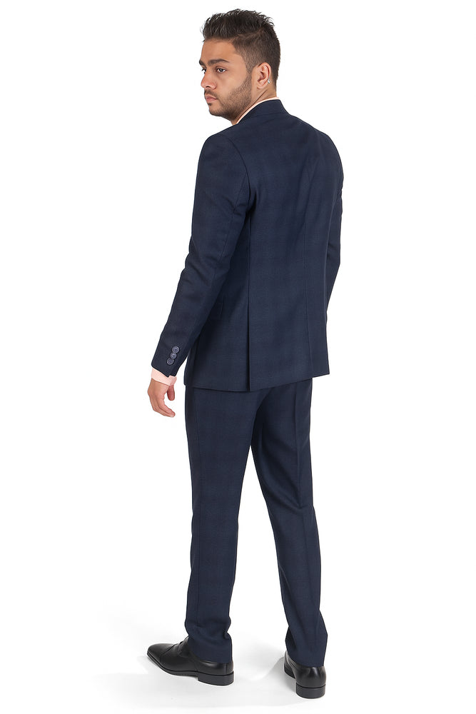 Navy Blue Plaid Suit - Blue Checkered Suit - Dark Blue Plaid Suit