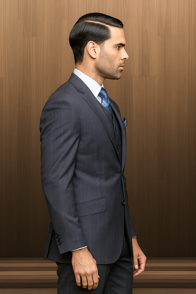 Navy Blue Plaid Suit - Blue Checkered Suit - Dark Blue Plaid Suit