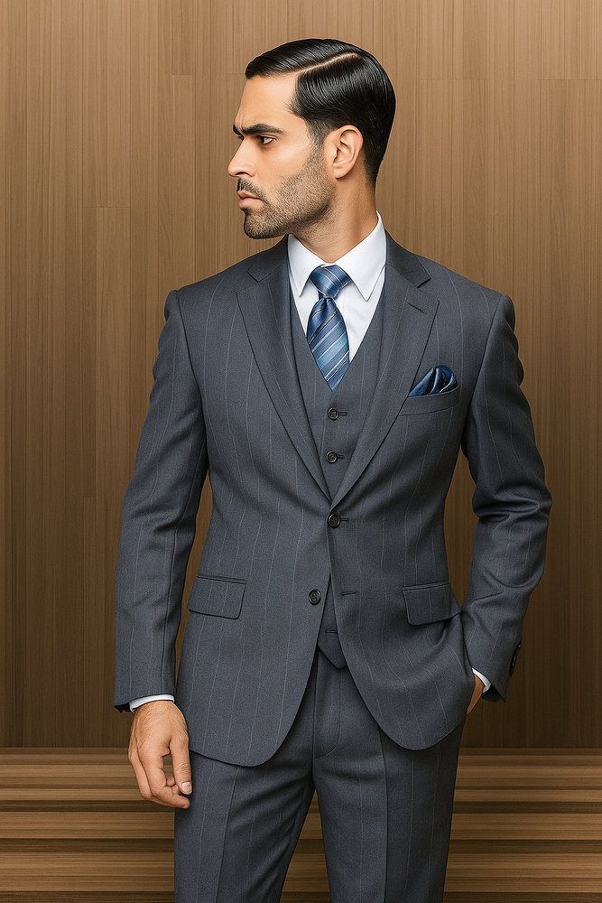 Navy Blue Plaid Suit - Blue Checkered Suit - Dark Blue Plaid Suit