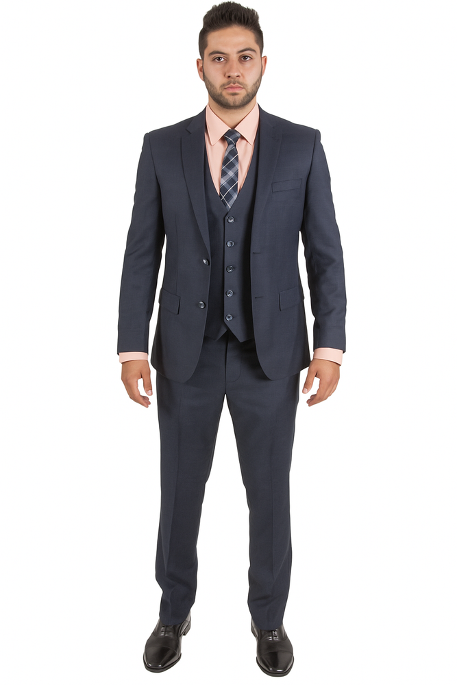 Navy Blue Plaid Suit - Blue Checkered Suit - Dark Blue Plaid Suit