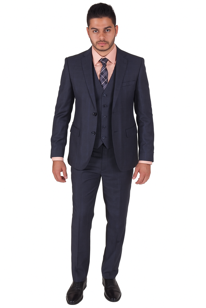 Navy Blue Plaid Suit - Blue Checkered Suit - Dark Blue Plaid Suit