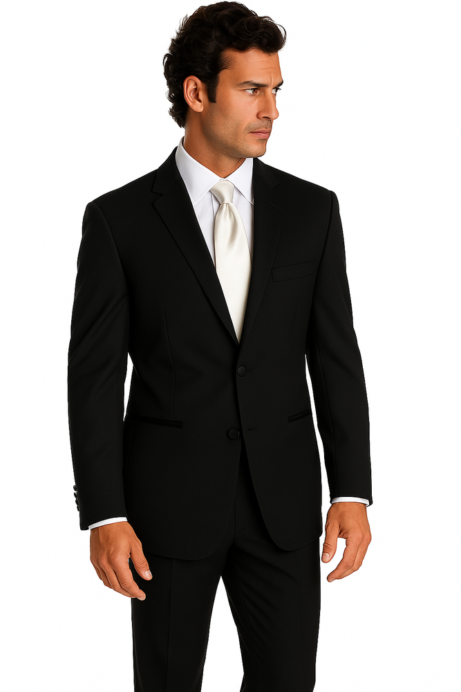 2 Buttons Tuxedo Super 140 Wool Suit premier quality italian fabric Design + Shirt + Bow Tie