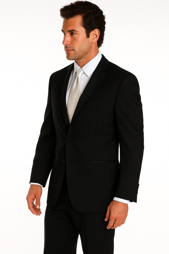 2 Buttons Tuxedo Super 140 Wool Suit premier quality italian fabric Design + Shirt + Bow Tie