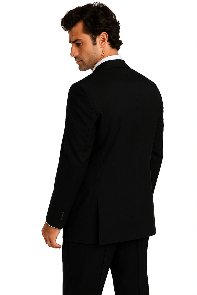 2 Buttons Tuxedo Super 140 Wool Suit premier quality italian fabric Design + Shirt + Bow Tie