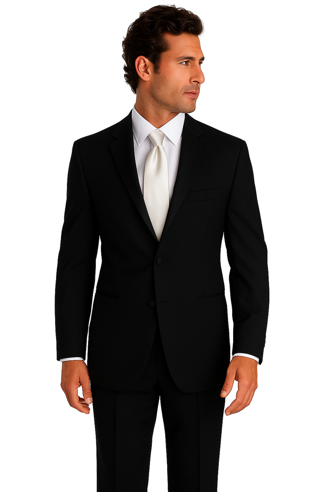 2 Buttons Tuxedo Super 140 Wool Suit premier quality italian fabric Design + Shirt + Bow Tie