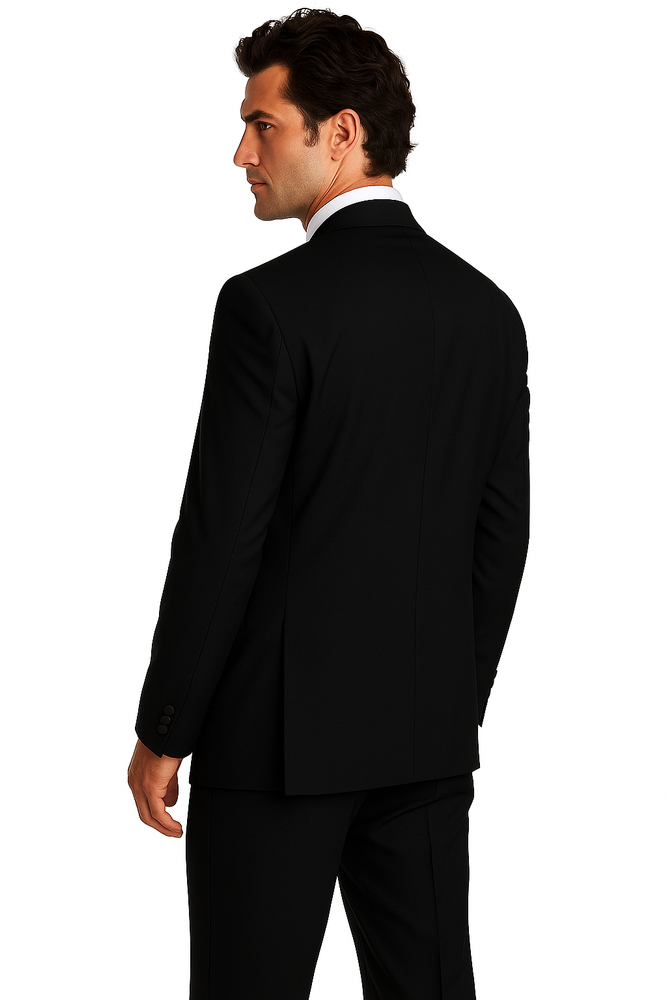 2 Buttons Tuxedo Super 140 Wool Suit premier quality italian fabric Design + Shirt + Bow Tie