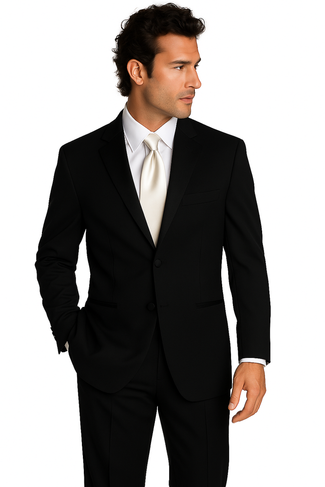 2 Buttons Tuxedo Super 140 Wool Suit premier quality italian fabric Design + Shirt + Bow Tie