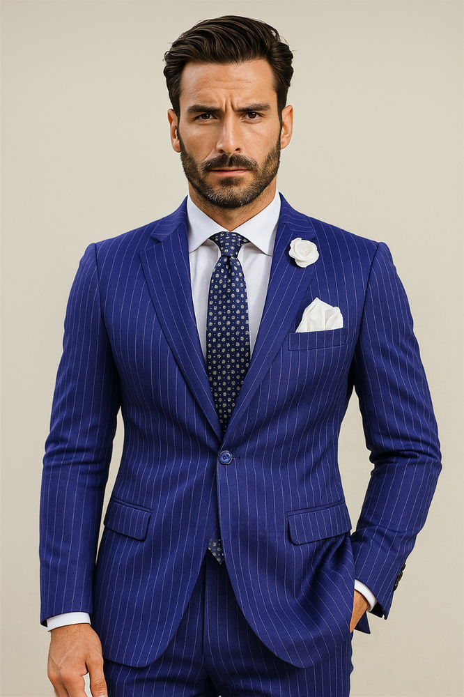 Mens French Blue Suit