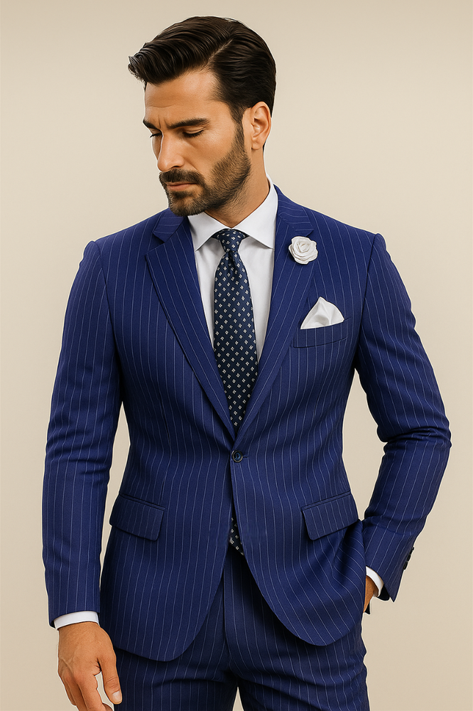 Mens French Blue Suit