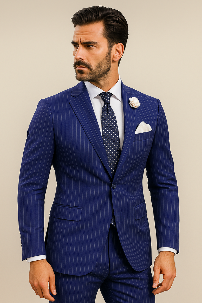Mens French Blue Suit