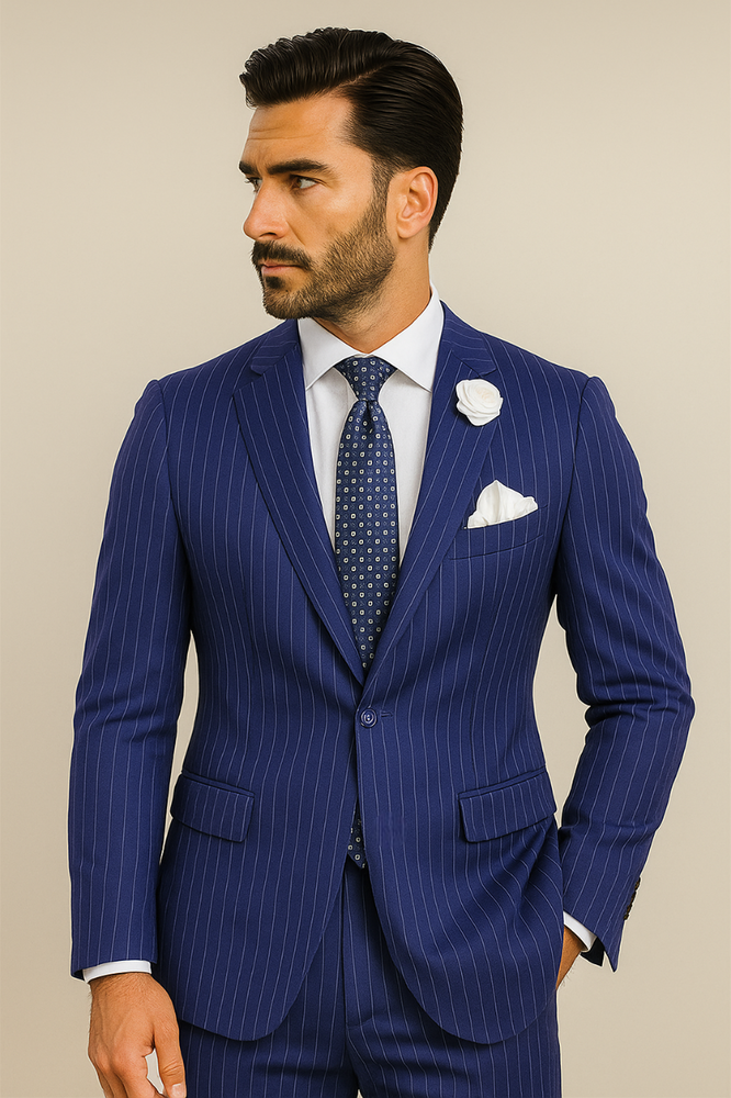 Mens French Blue Suit